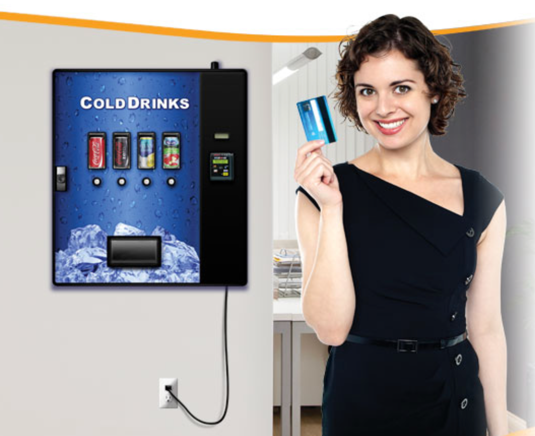 Cashless Cooler Wall Mounted Drinks Vending Machine