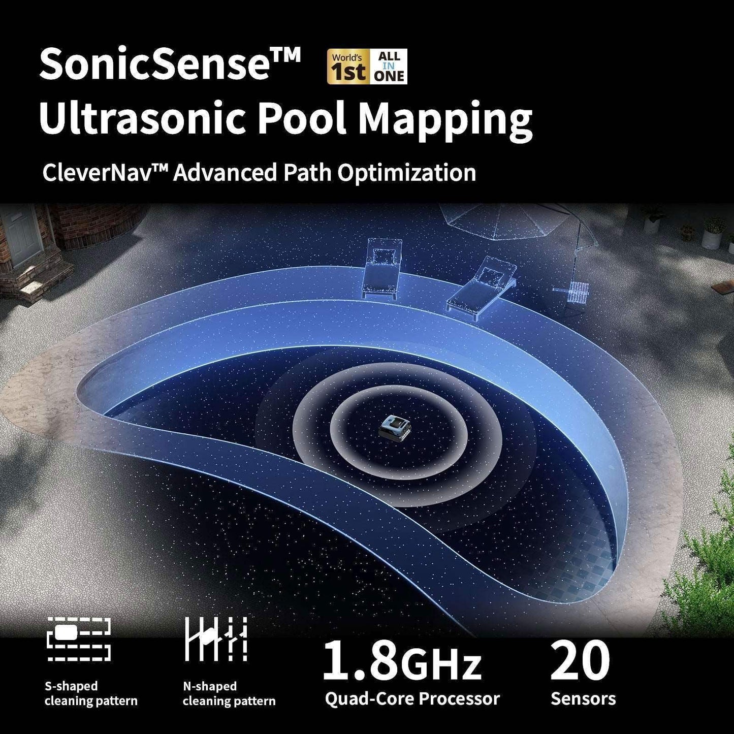 SmartPoolCleanerPro AquaSense Pro Robotic Pool Cleaner