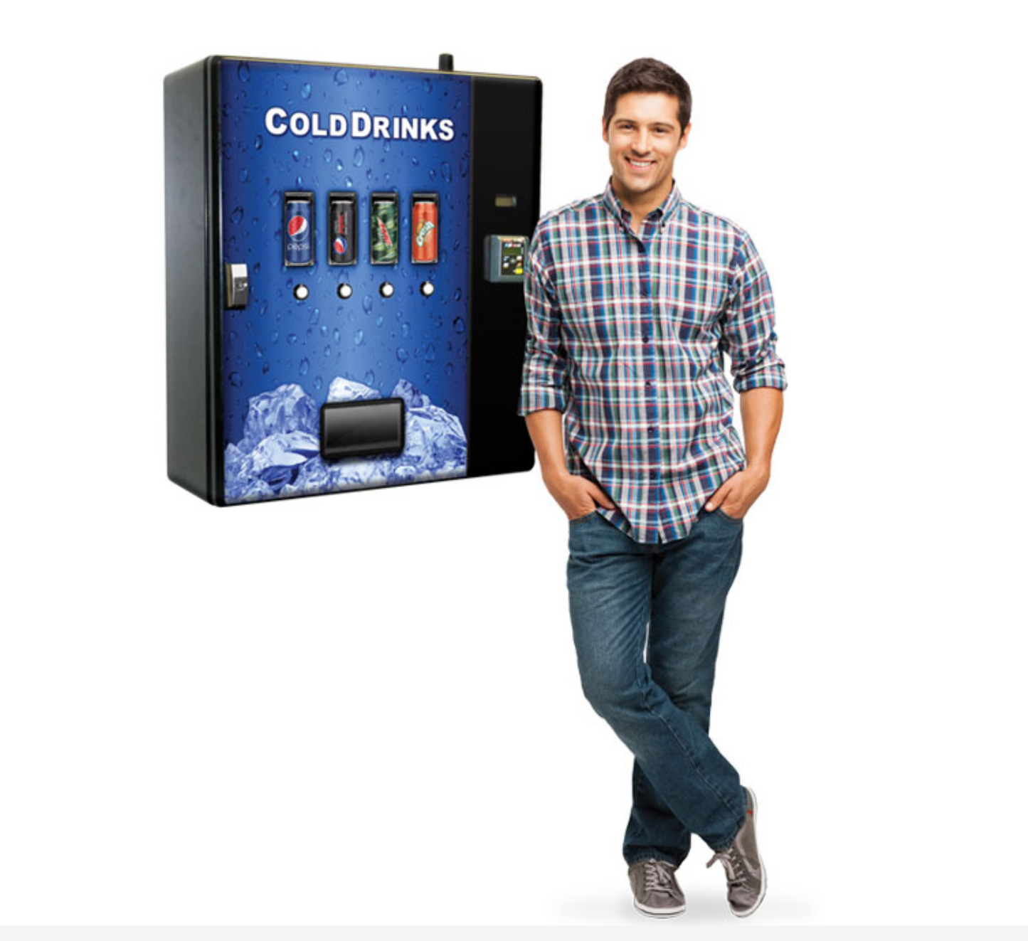 Cashless Cooler Wall Mounted Drinks Vending Machine